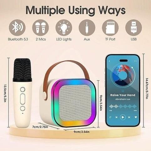 Portable Bluetooth Speaker with Wireless Microphone